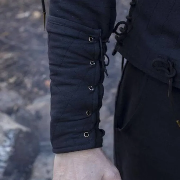 Epic Armoury Black Gambeson Vambraces, Pair