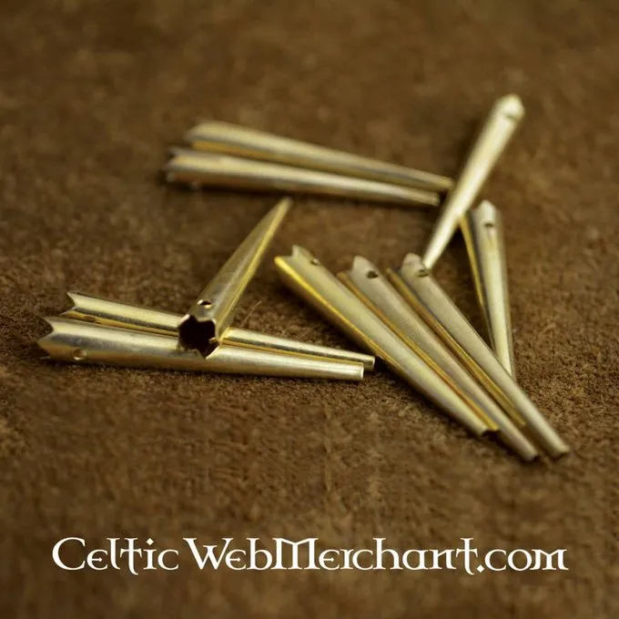 Brass Short Lace Ends (set Of 10)