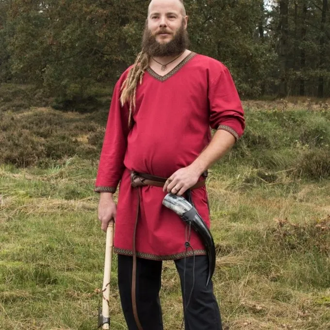 Dark Red Viking Tunic - Image 2