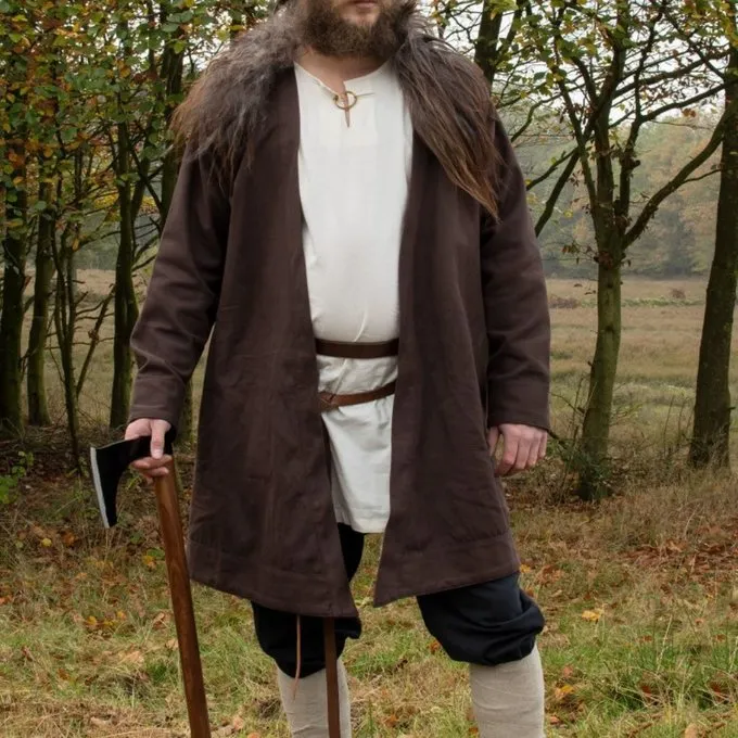 Early Medieval Kaftan Njord, Brown - Image 5