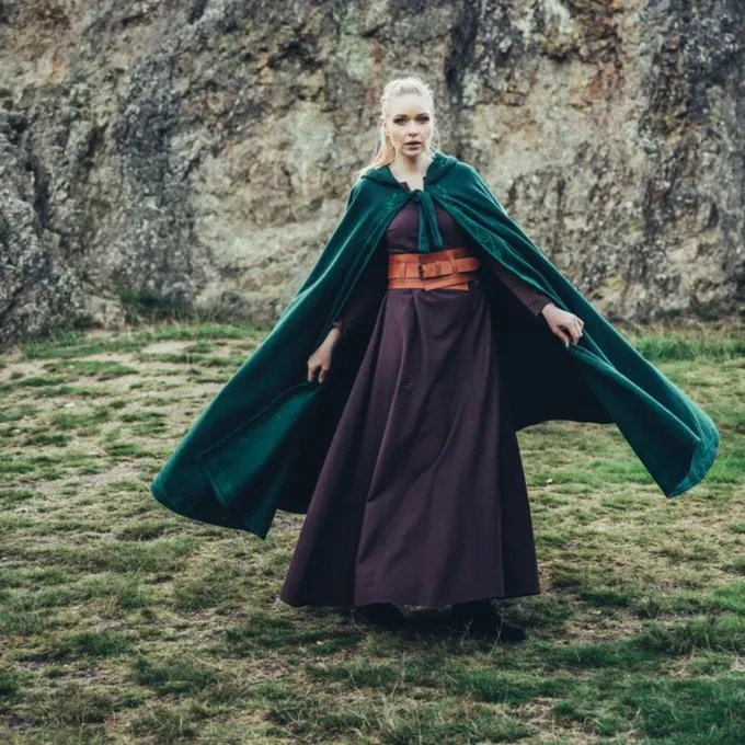 Leonardo Carbone Embroidered Cloak Damia, Green - Image 5