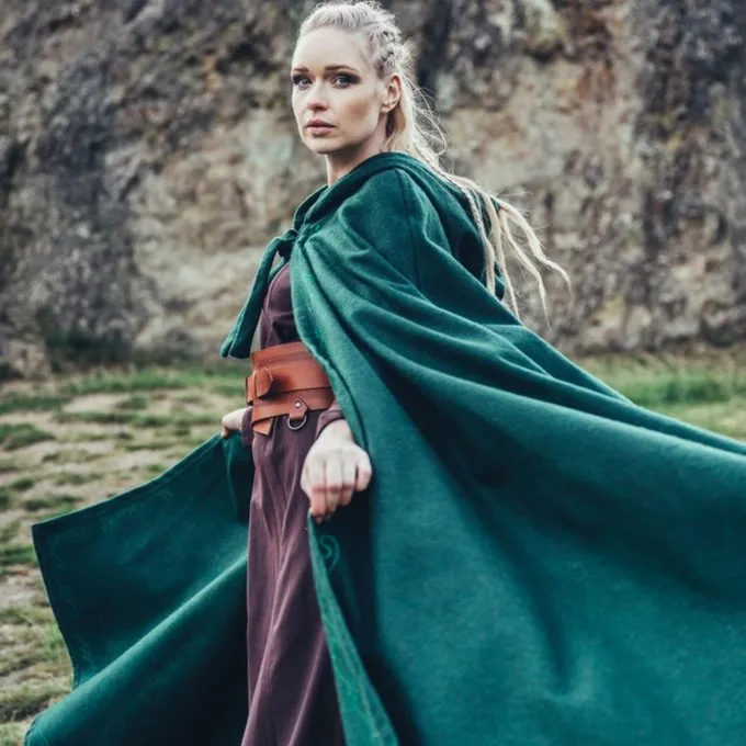 Leonardo Carbone Embroidered Cloak Damia, Green - Image 6