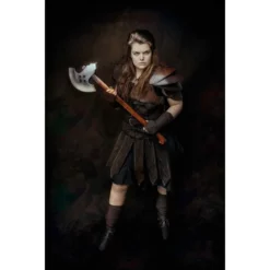 Mytholon Leather Gambeson Skirt Tenebra, Black