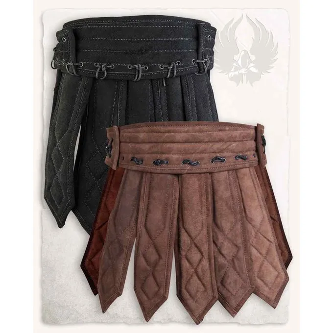 Mytholon Leather Gambeson Skirt Tenebra, Brown - Image 3