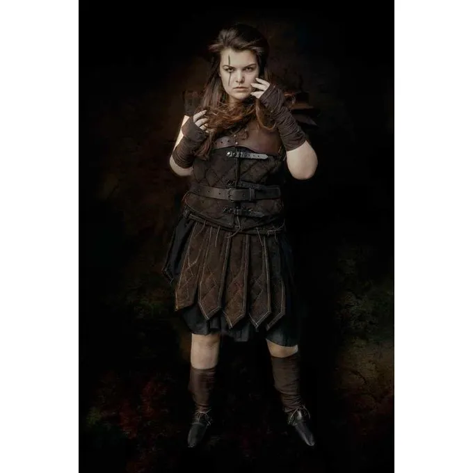 Mytholon Leather Gambeson Skirt Tenebra, Brown