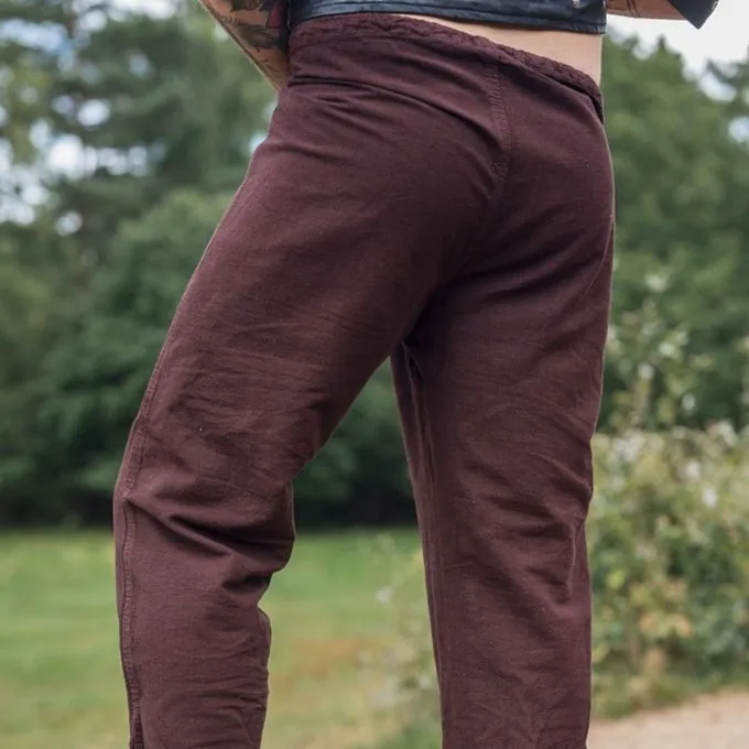 Leonardo Carbone Linen Viking Trousers, Brown - Image 3