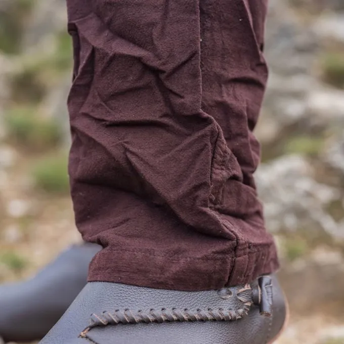 Leonardo Carbone Linen Viking Trousers, Brown - Image 4