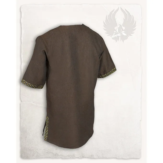 Mytholon Medieval Tunic Sigbert, Herringbone Motif, Brown - Image 6