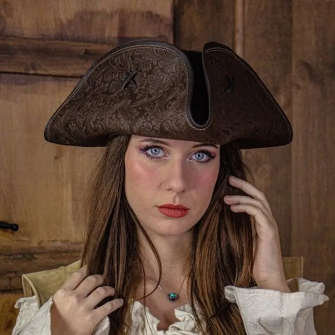 Rawblade Pirate Hat Jack Rackham, Deluxe, Brown