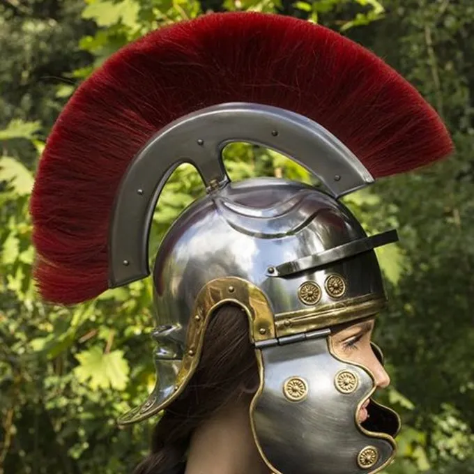 Epic Armoury Roman Legionary Helmet With Red Crest - Image 2