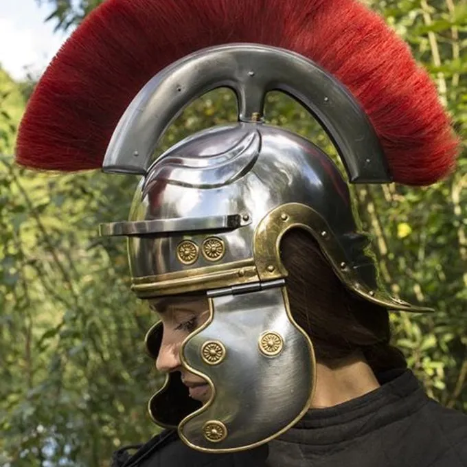 Epic Armoury Roman Legionary Helmet With Red Crest - Image 5