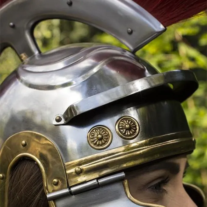 Epic Armoury Roman Legionary Helmet With Red Crest - Image 6