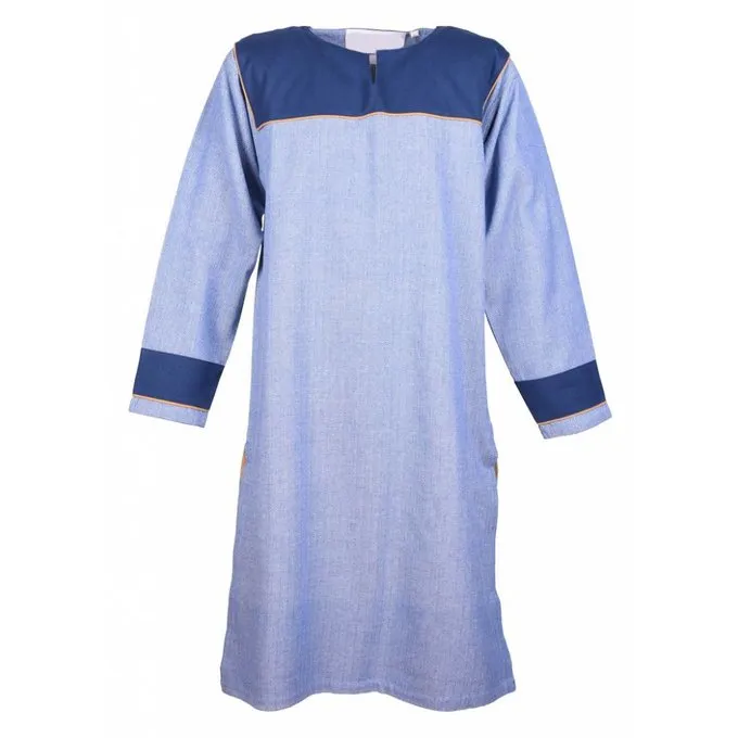 Thorsberg Tunic Herringbone Motif, Blue - Image 2