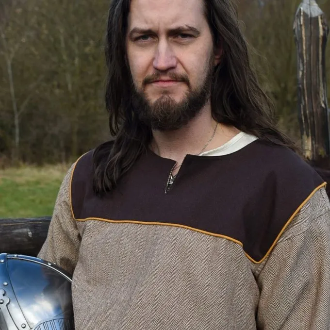 Thorsberg Tunic Herringbone Motif, Brown - Image 6