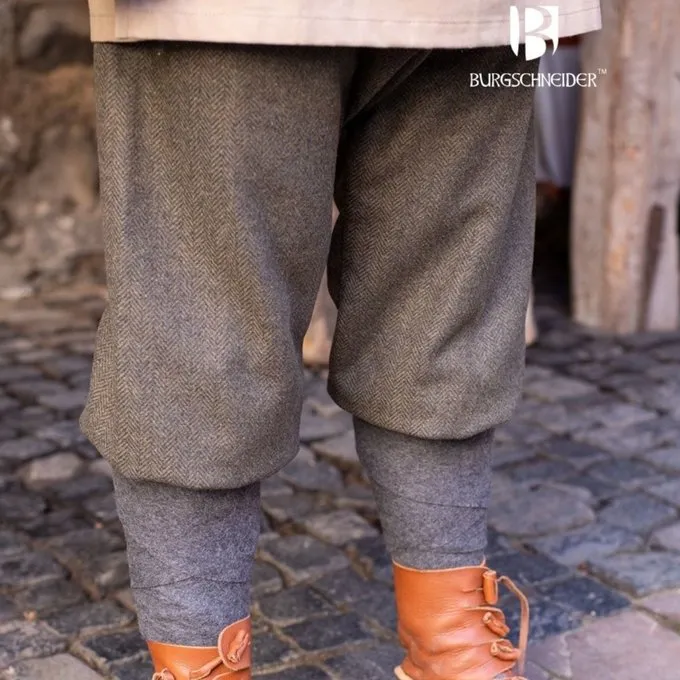 Burgschneider Viking Trousers Herringbone Motif Ivar, Olive-grey - Image 2