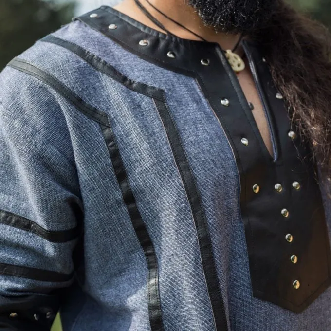 Leonardo Carbone Viking Tunic Rollo, Blue-grey - Image 4