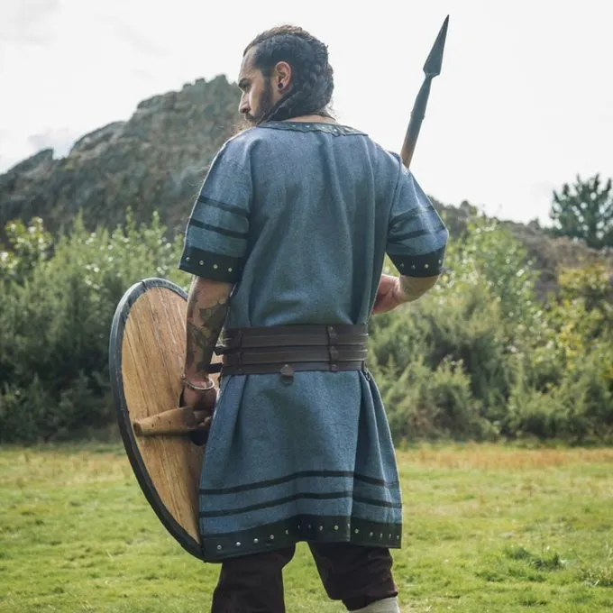 Leonardo Carbone Viking Tunic Rollo, Blue-grey - Image 5