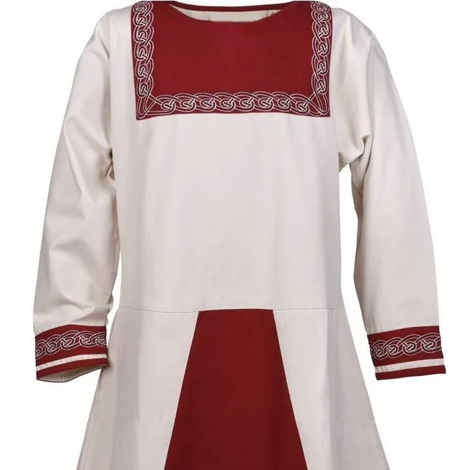 Viking Tunic Viborg, Natural-red - Image 2