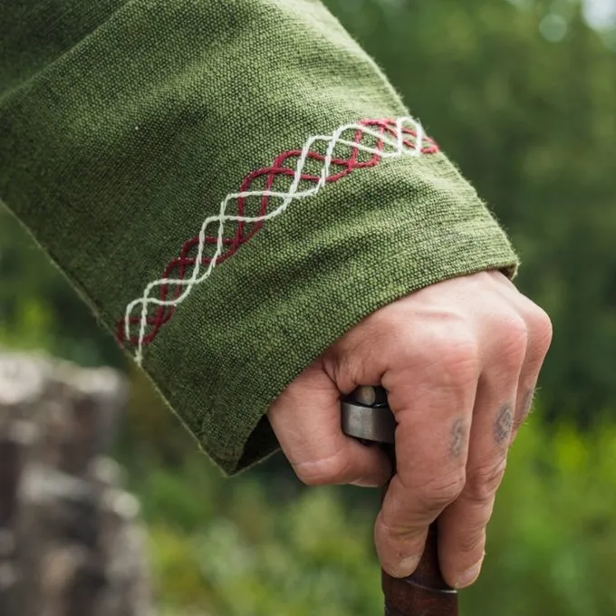 Leonardo Carbone Viking Tunic Wolf Fenrir, Green - Image 6
