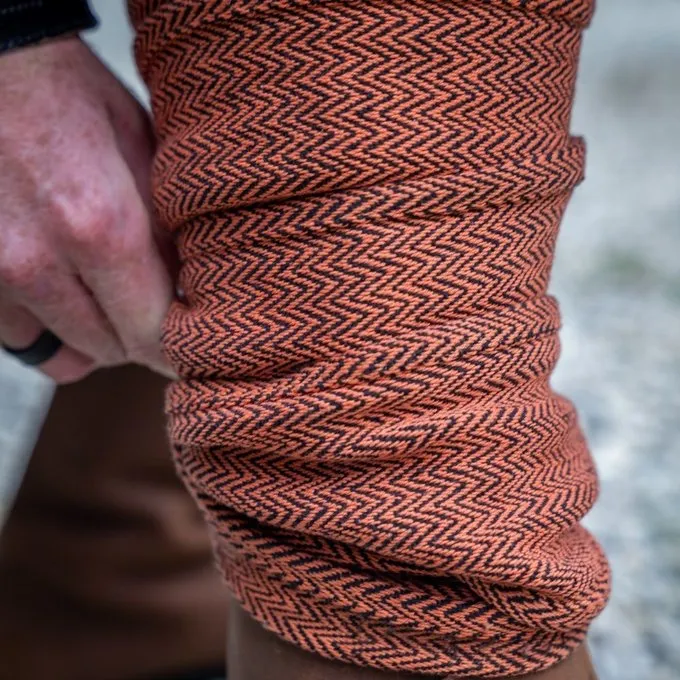 Leonardo Carbone Viking Winingas Herringbone Motif Frode, Orange - Image 4