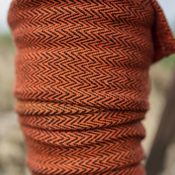 Leonardo Carbone Viking Winingas Herringbone Motif Frode, Orange